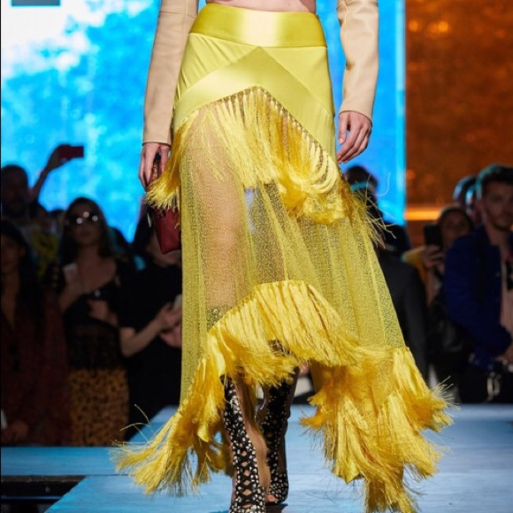 DVF Runway Yellow Tassel Skirt